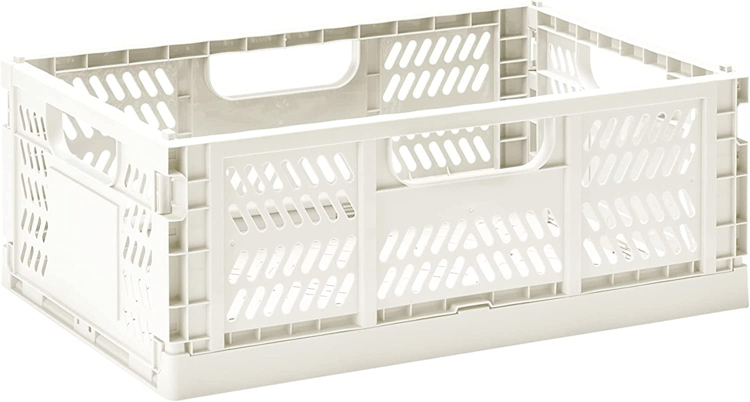 3 Sprouts modern folding crate - cream - large