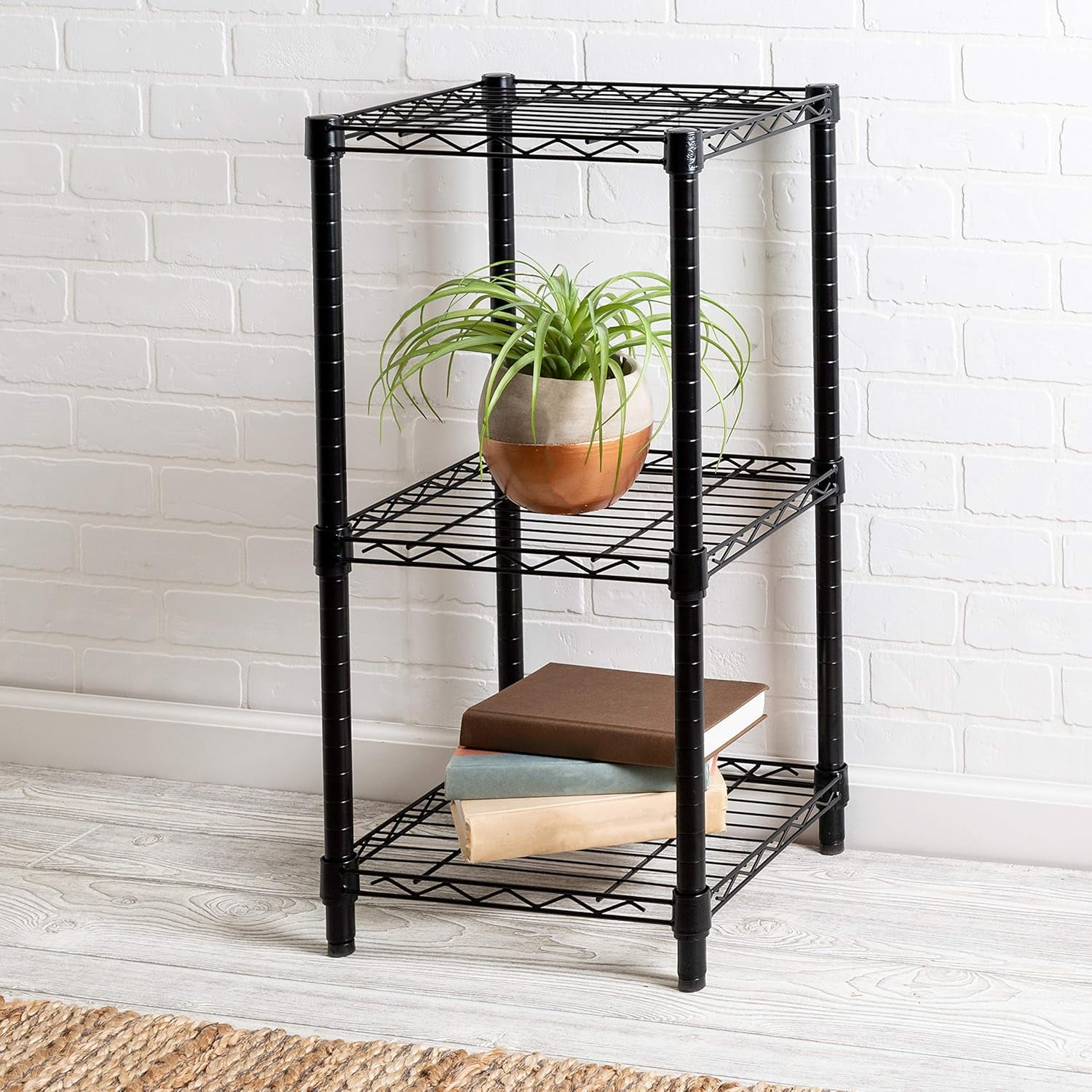 3-Tier Adjustable Storage Shelving Unit  Black