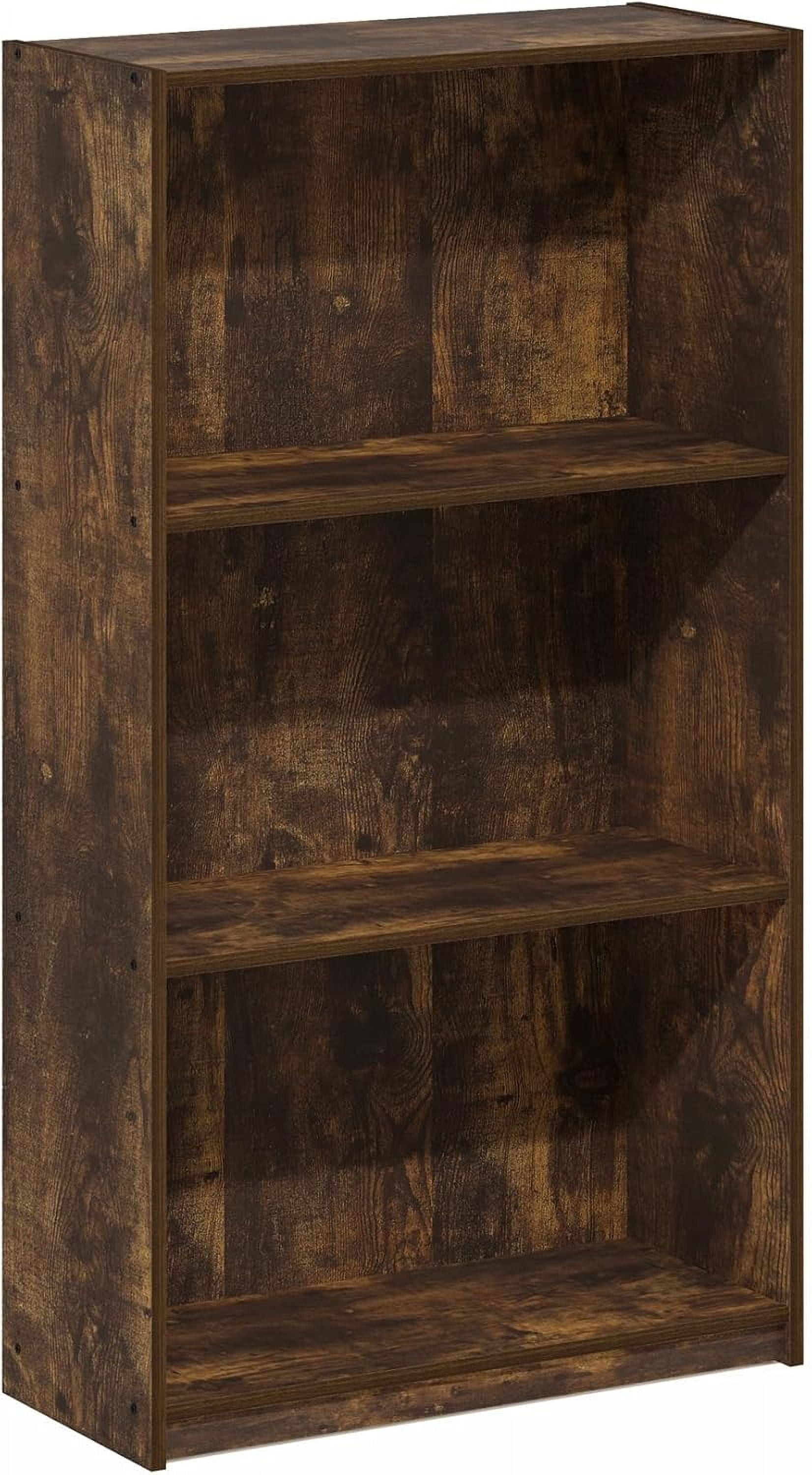 Furinno Jaya Simply Home Adjustable Shelf Bookcase, 3-Tier, Amber Pine