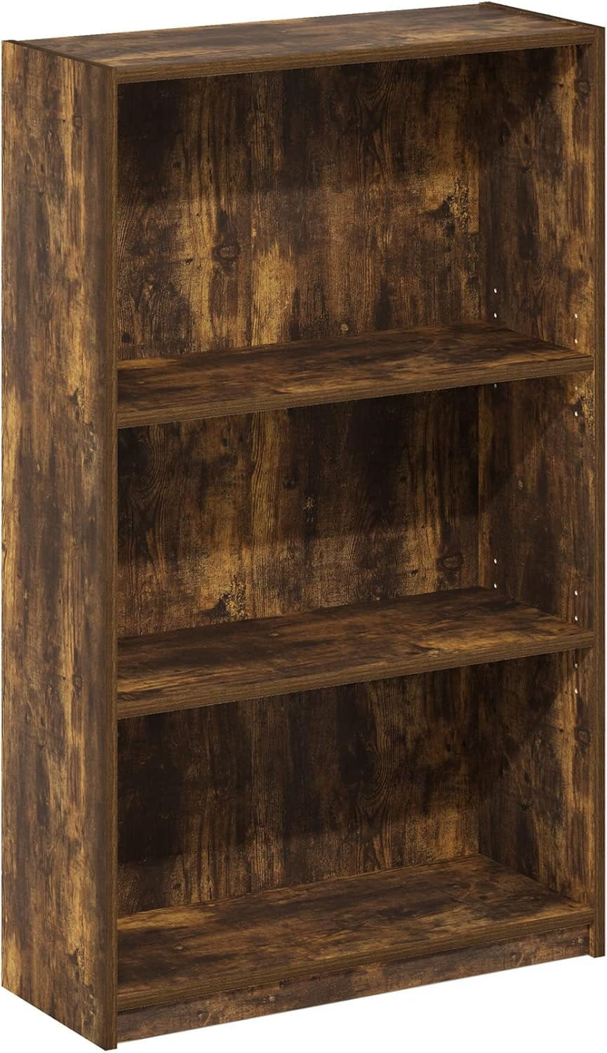 Furinno JAYA Simple Home 3-Tier Adjustable Shelf Bookcase, Amber Pine