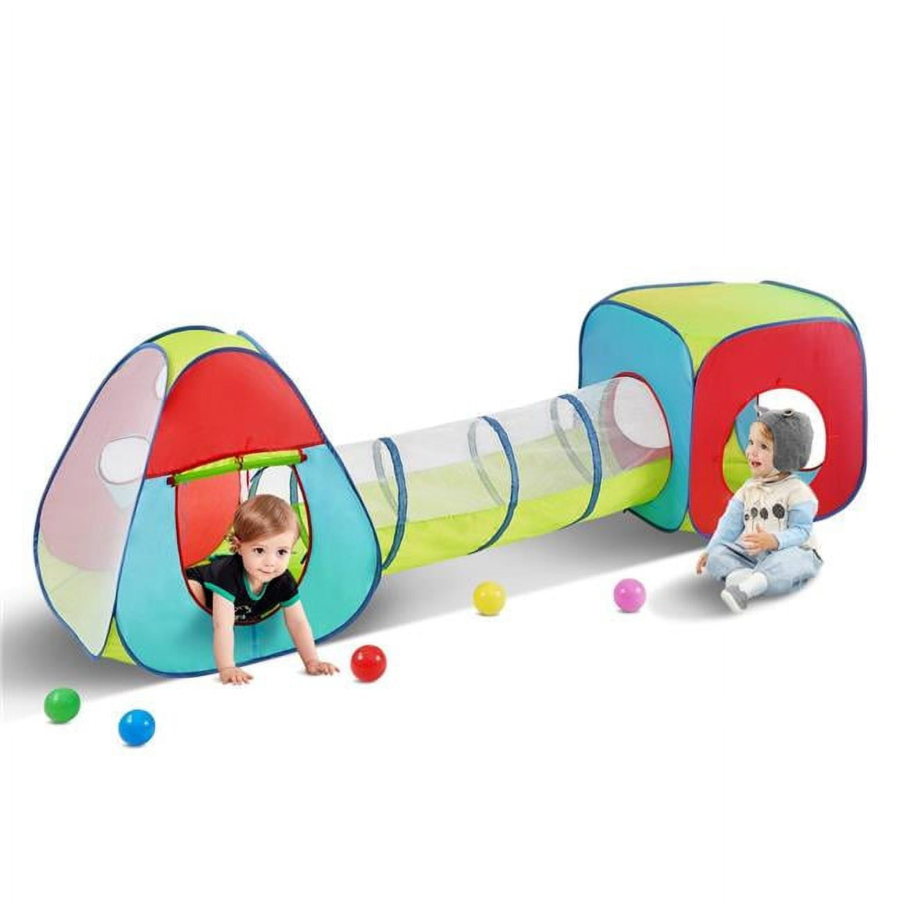 3 in 1 Kids Play Tent with Tunnel, Multi Color