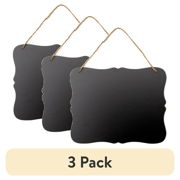 Cousin DIY 8"x10" Double Sided MDF Scrolled Rectangle Chalkboard Sign, Black MDF