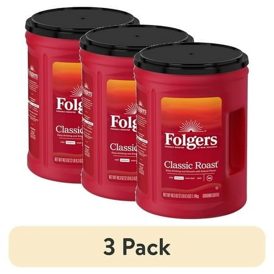 Folgers Classic Roast Ground Coffee, Medium Roast, 40.3 Oz. Canister