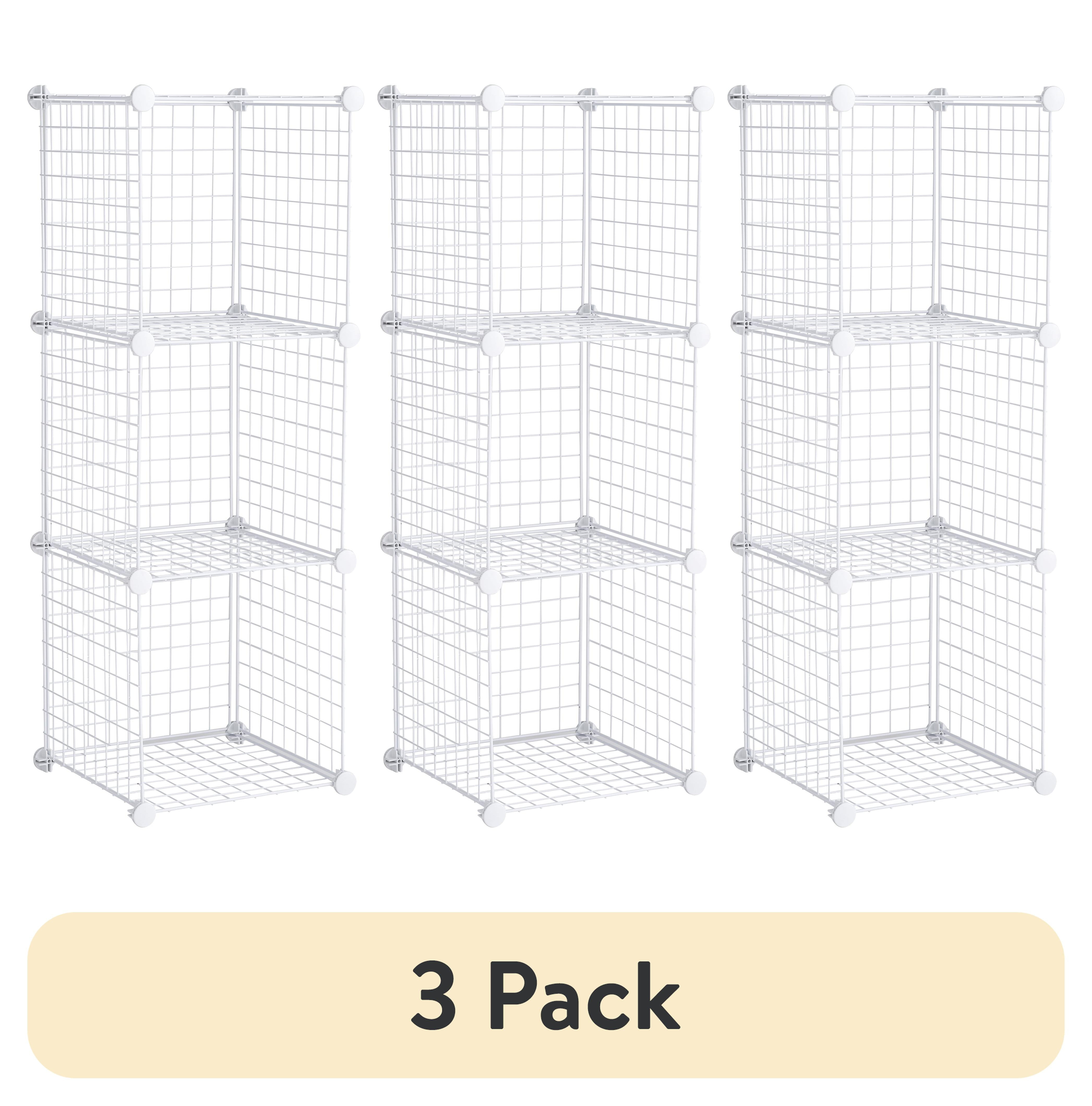 Rubbermaid 3-Piece Stackable Modular Storage Cube Set, Closet Organizer, White