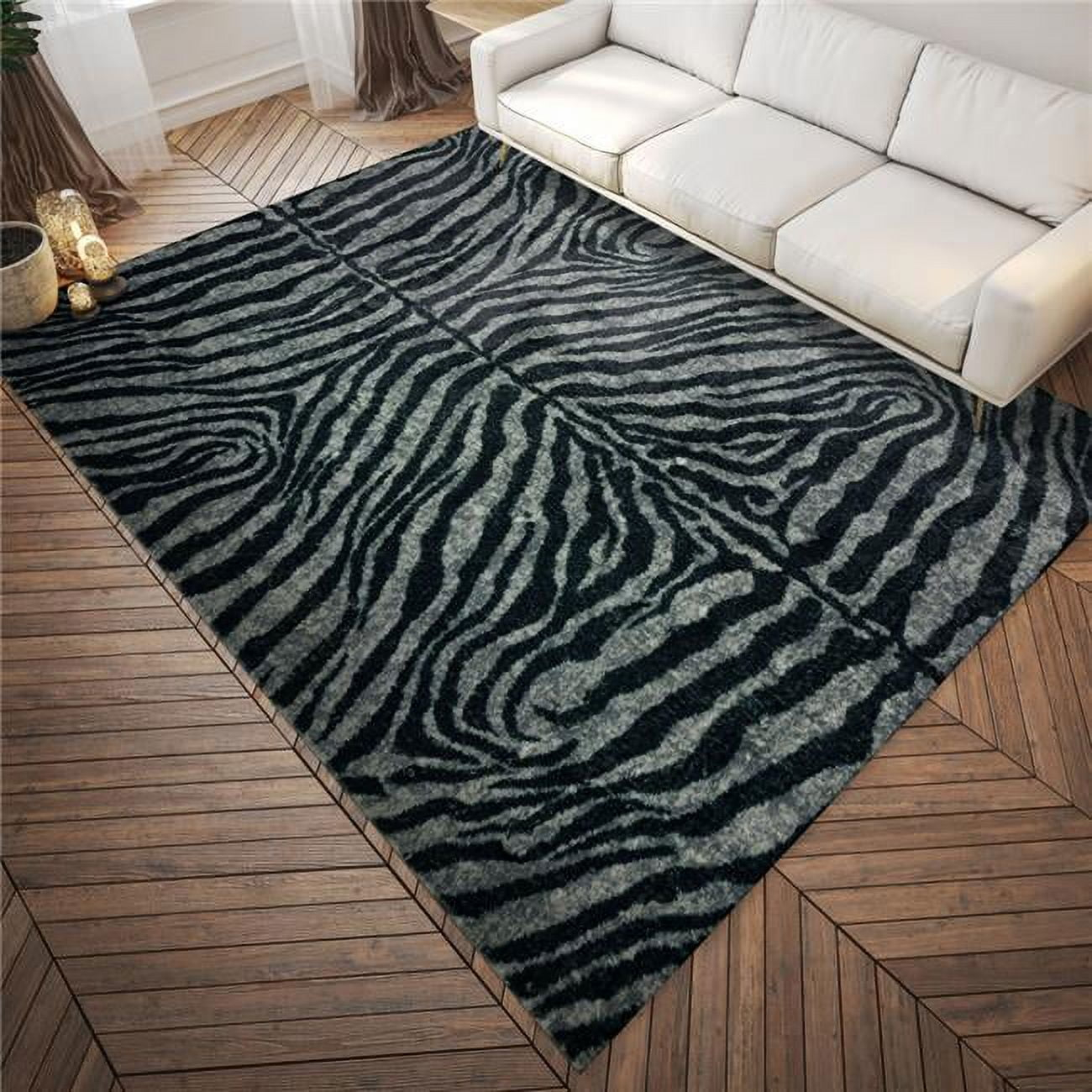 Addison Rugs Addison Indoor/ Outdoor Safari Zebra Animal Print Washable Area Rug 3' x 5' - Shadow