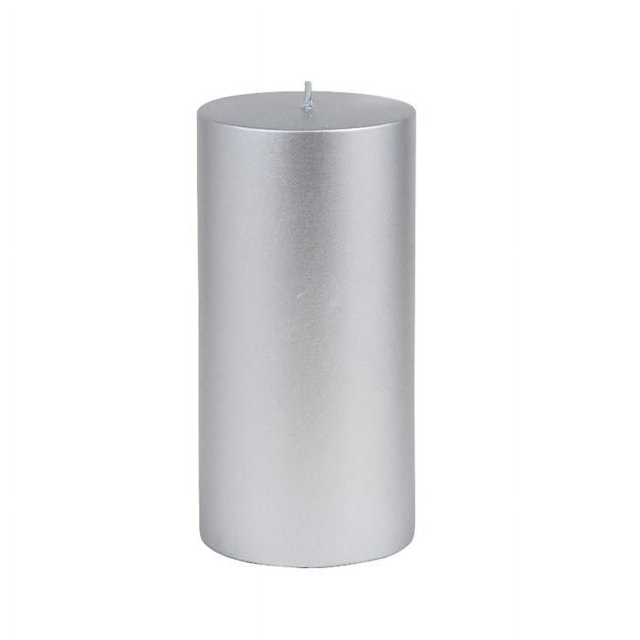 Jeco CPZ-106 3 x 6 in. Pillar Candle, Metallic Silver