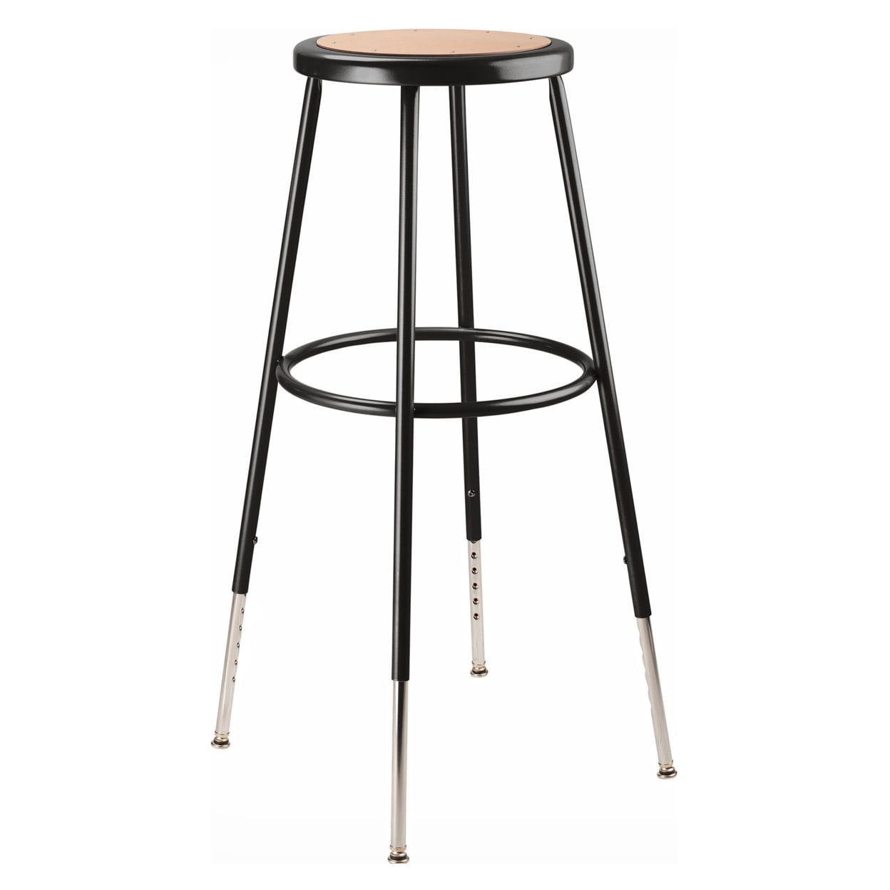 30.5"-38.5" Height Adjustable Heavy Duty Steel Stool - Black