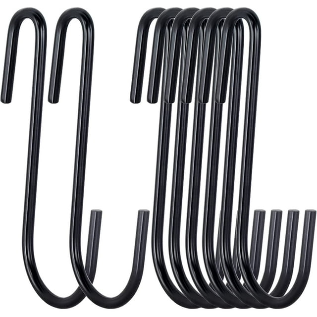 30 Pack Heavy Duty S Hooks Black S Shaped Hooks Hanging Hangers Pan Pot Holder Rack Hooks for Kitchenware Spoons Pans Pots Utensils Clothes Bags Towels Plants