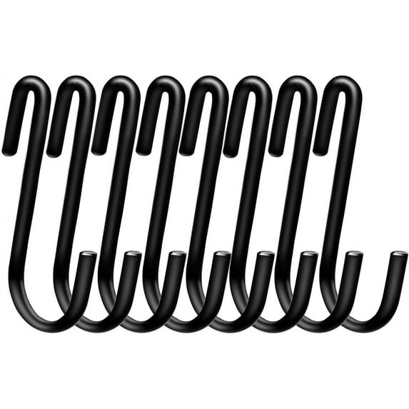 30 Pack Heavy Duty S Hooks Black S Shaped Hooks Hanging Hangers Pan Pot Holder Rack Hooks for Kitchenware Spoons Pans Pots Utensils Clothes Bags Towels Plants