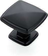 30 Pack Matte Black Kitchen Cabinet Square Knob Single Hole Cabinet Hardware for Dresser Drawer Cabinet Pulls Drawer Knobs Cabinet Knobs