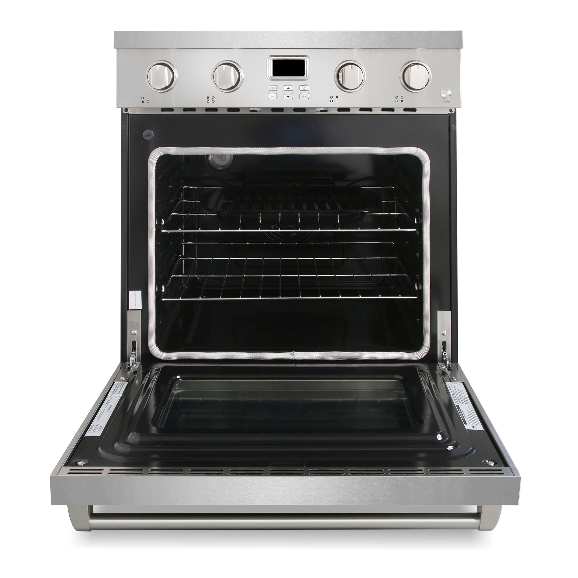 30 in. 4.8 cu. ft. Electric Range with 4-Burner Glass Cooktop and Convection Oven in Stainless Steel