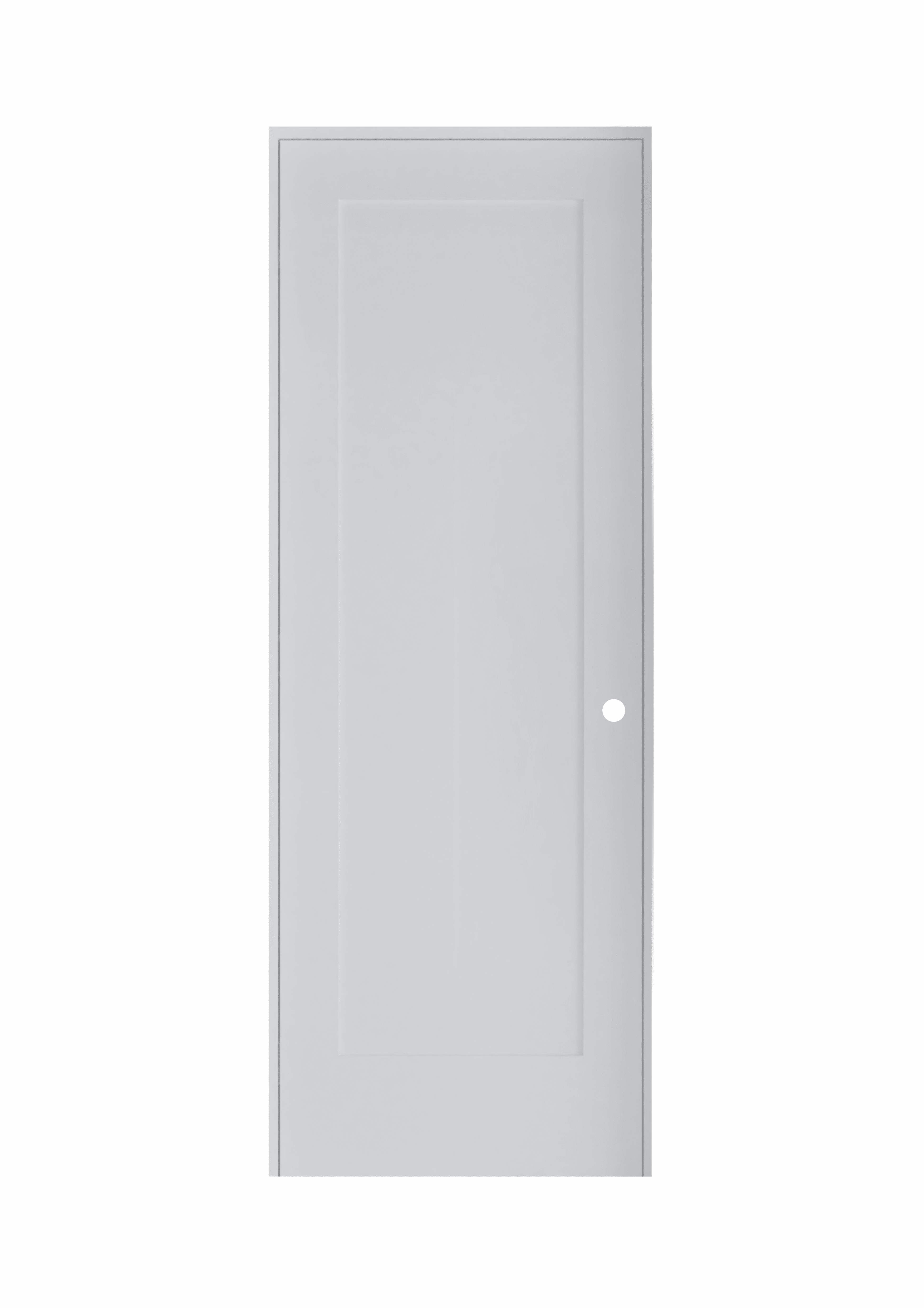 30 in. x 80 in. Left-Handed Solid Core White Primed Composite Single Pre-hung Interior Door Black Hinges
