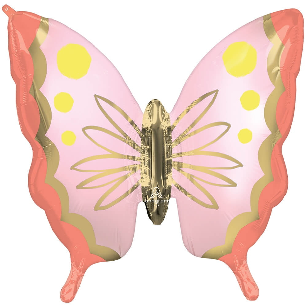 30 inch Soulful Blossoms Butterfly Foil Mylar Balloon - Party Supplies Decorations