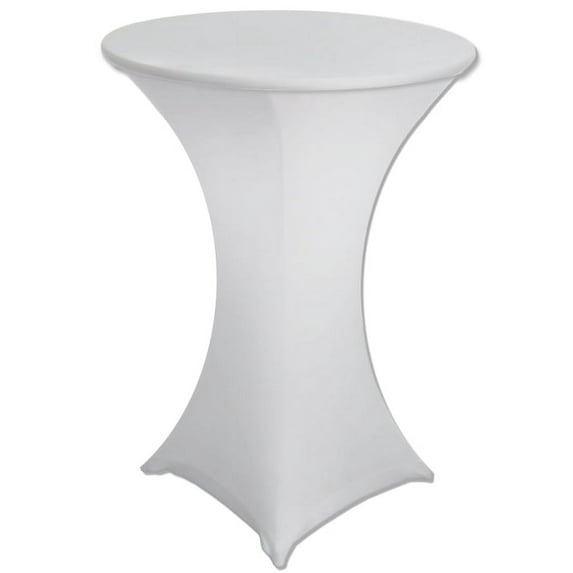 30 x 42 White Stretch Spandex Highboy Cocktail Cover -by Banquet Tables Pro
