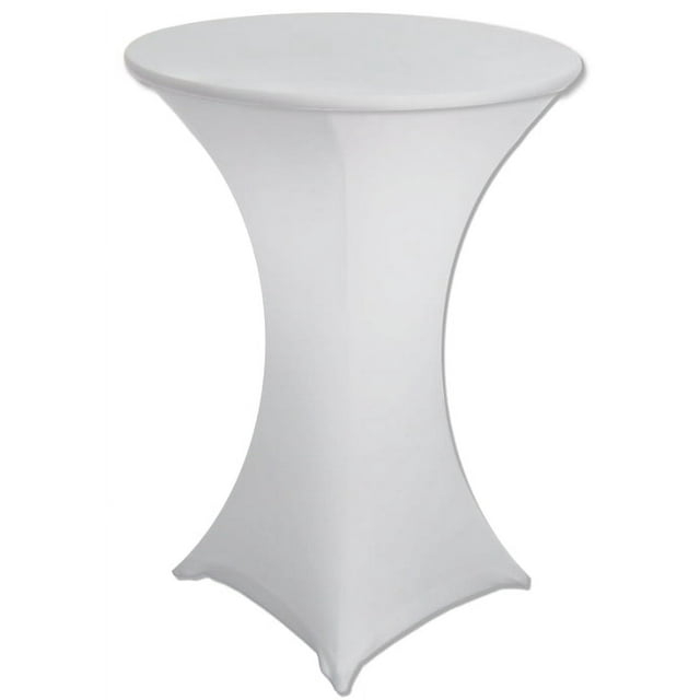 30 x 42 White Stretch Spandex Highboy Cocktail Cover -by Banquet Tables Pro