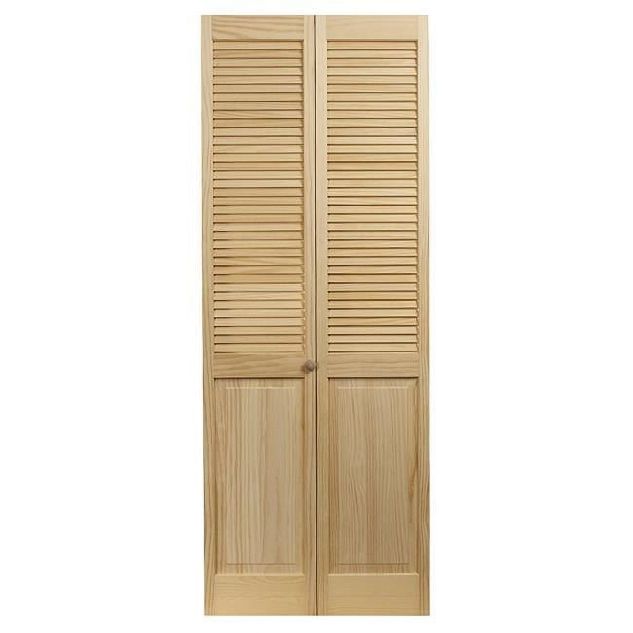 30 x 80.5 in. Model 105 Louver Over Panel Unfinished Wood Bifold Door