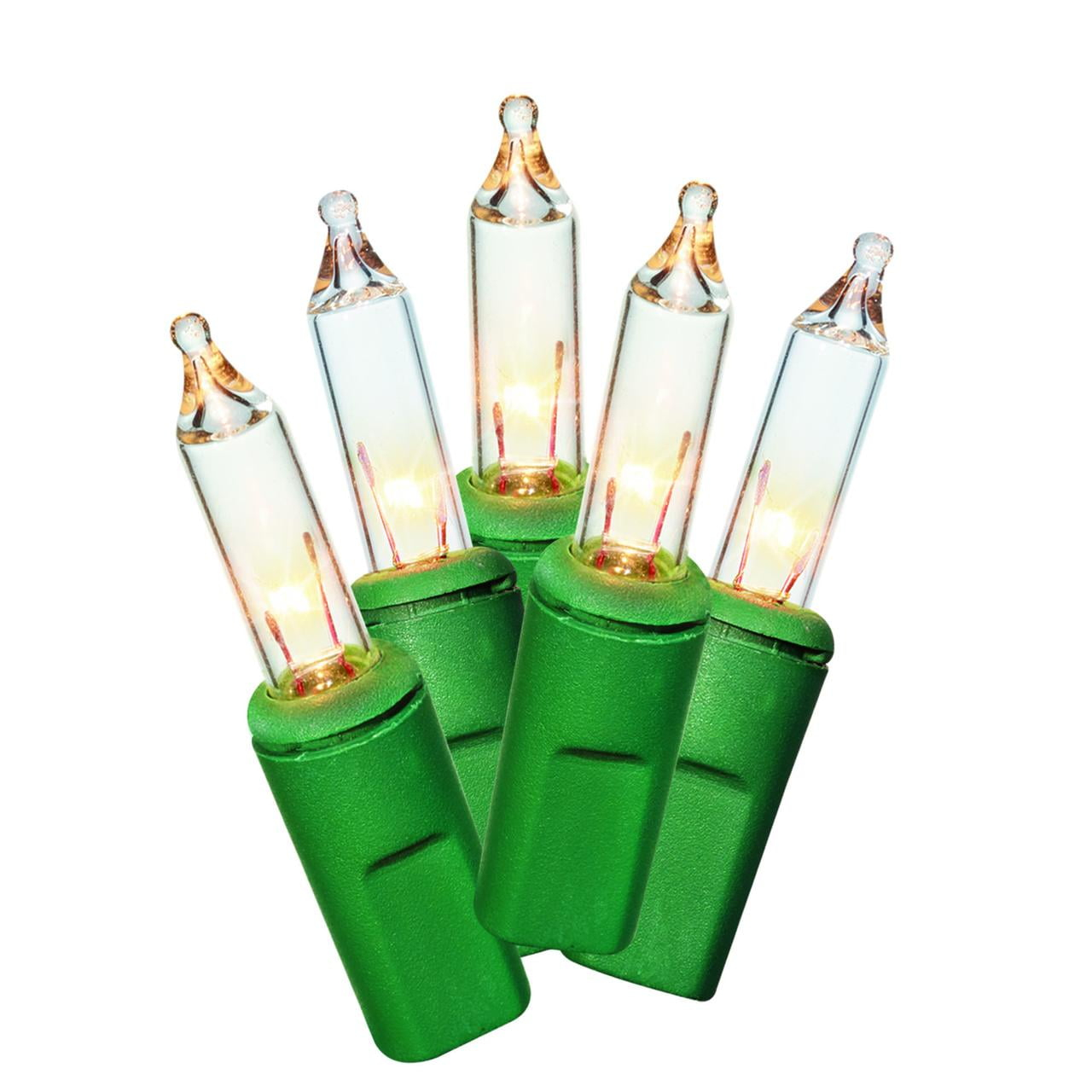300-Count Clear Incandescent Mini Christmas Lights with Green Wire, 62.5', Holiday Time