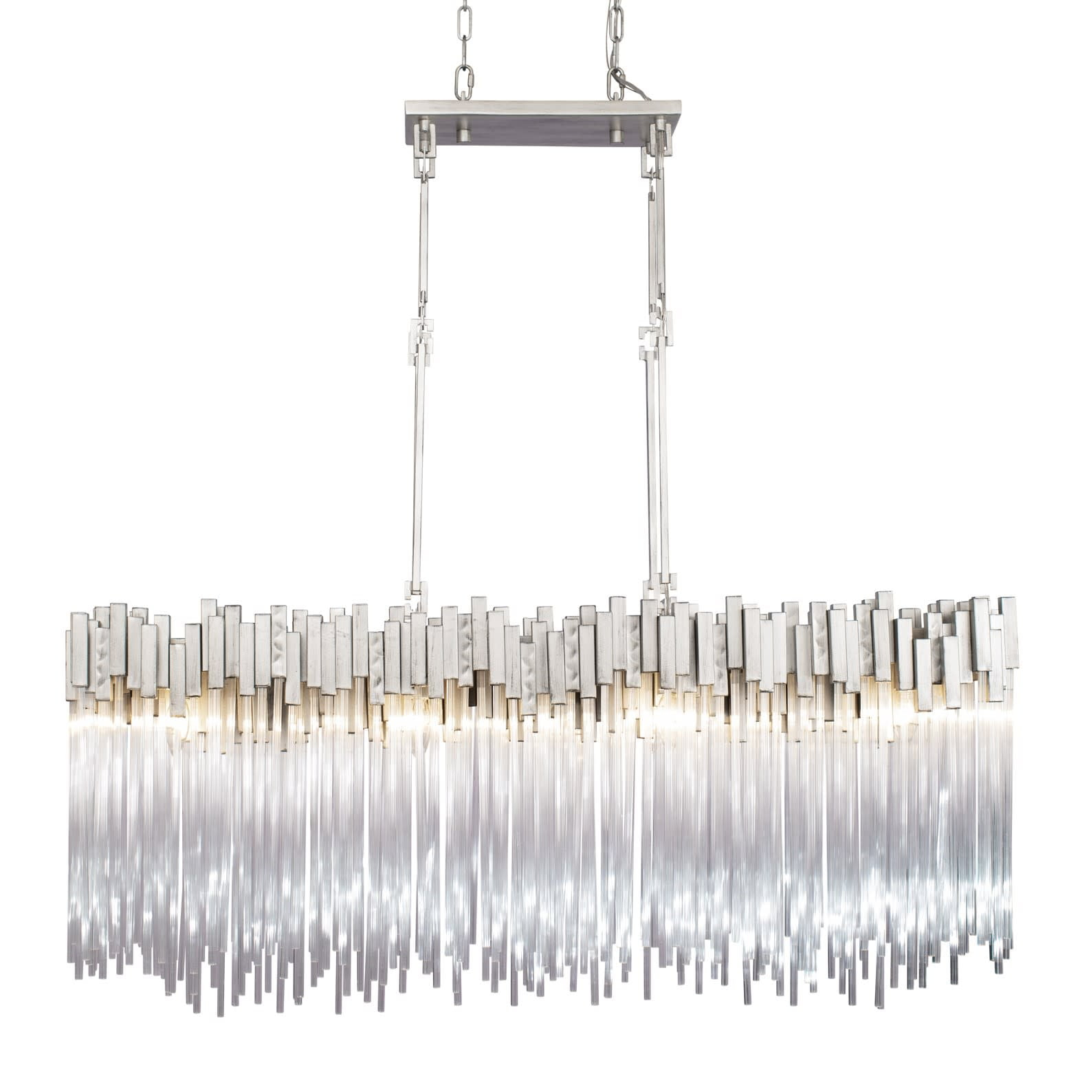 309N08RN-Varaluz Lighting-Matrix - Eight Light Linear Pendant-Black Finish