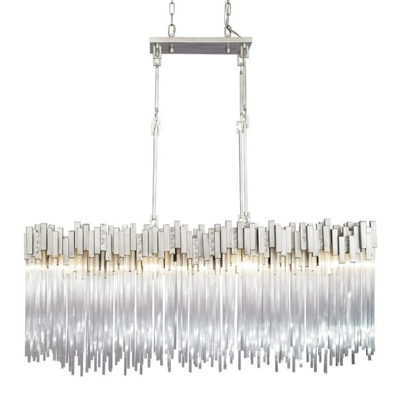 309N08RN-Varaluz Lighting-Matrix - Eight Light Linear Pendant-Black Finish