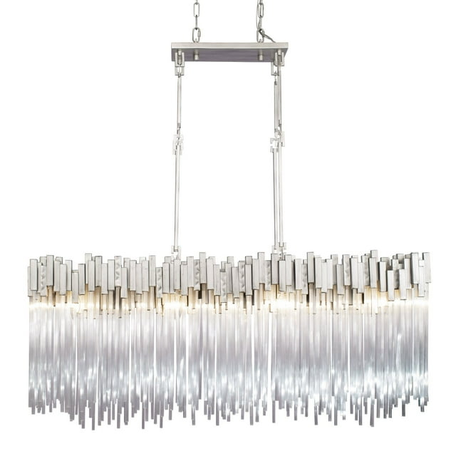 309N08RN-Varaluz Lighting-Matrix - Eight Light Linear Pendant-Black Finish