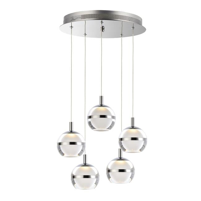E24595-93PC-ET2 Lighting-Swank-30W 5 LED Pendant-15 Inches wide by 5.5 inches high-Polished Chrome Finish