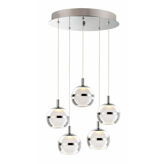E24595-93PC-ET2 Lighting-Swank-30W 5 LED Pendant-15 Inches wide by 5.5 inches high-Polished Chrome Finish