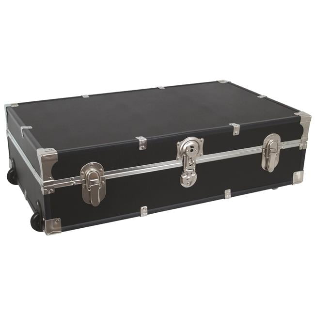 31 in. Under the Bed Trunk with Wheels & Lock, Black