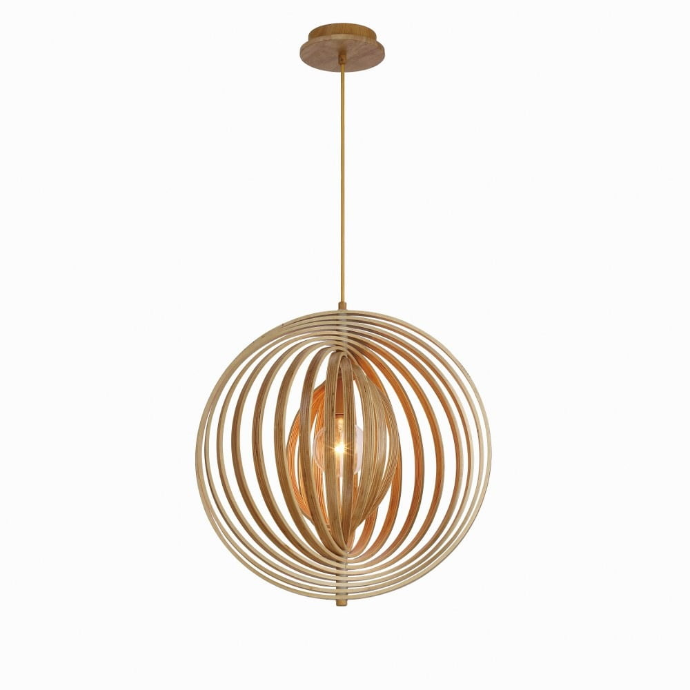 31873-017-Eurofase Lighting-Abruzzo - One Light Medium Pendant-Wood Finish