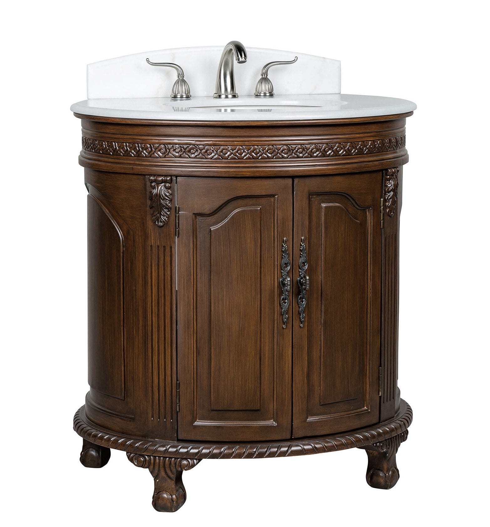 32" Benton Collection Versailles Small Victorian Colonial Bathroom Vanity HF-2869W-TK-BS