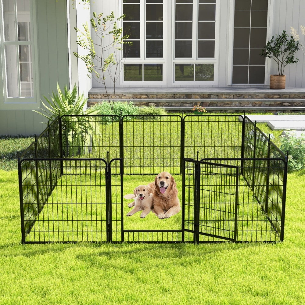12 Panel Dog Playpen 32 inch Height Portable Dog Pen for Dog Pet Puppy Heavy Duty Metal Exercise Barrier Dog Fence