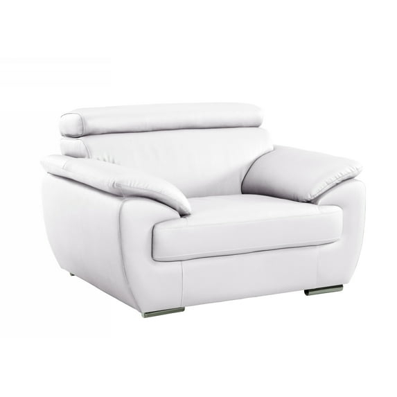 32" to 38" White Captivating Leather Chair