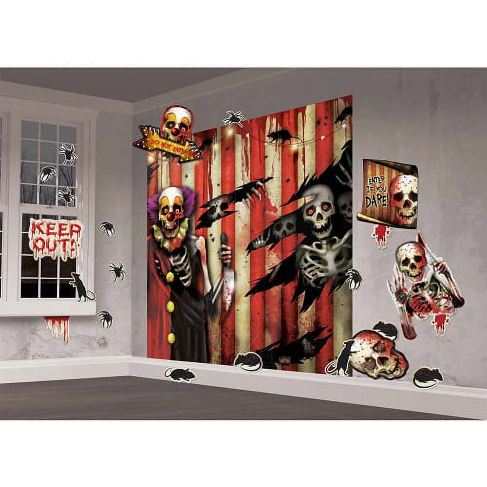 32" x 65" Creepy Carnival Scene Setter Wall Decoration, 32-Piece