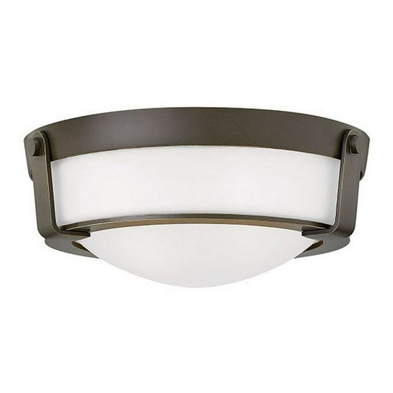 3223OB-WH-LED-Hinkley Lighting-Hathaway - 2 Light Small Flush Mount in Transitional Style - 13 Inches Wide by 4.5 Inches High-Olde Bronze