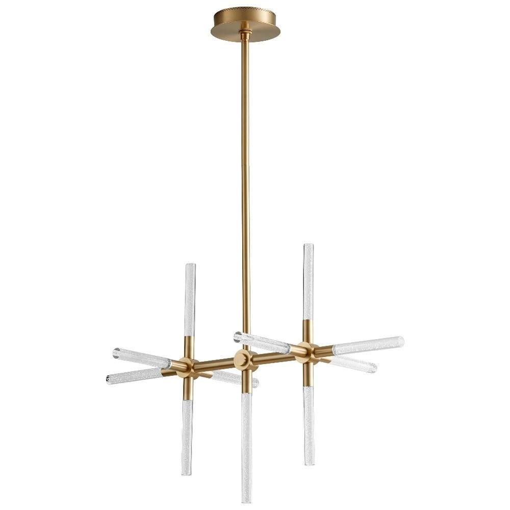 33.13 Inch 23.1W 11 Led Chandelier-Aged Brass Finish Oxygen Lighting 3-603-40
