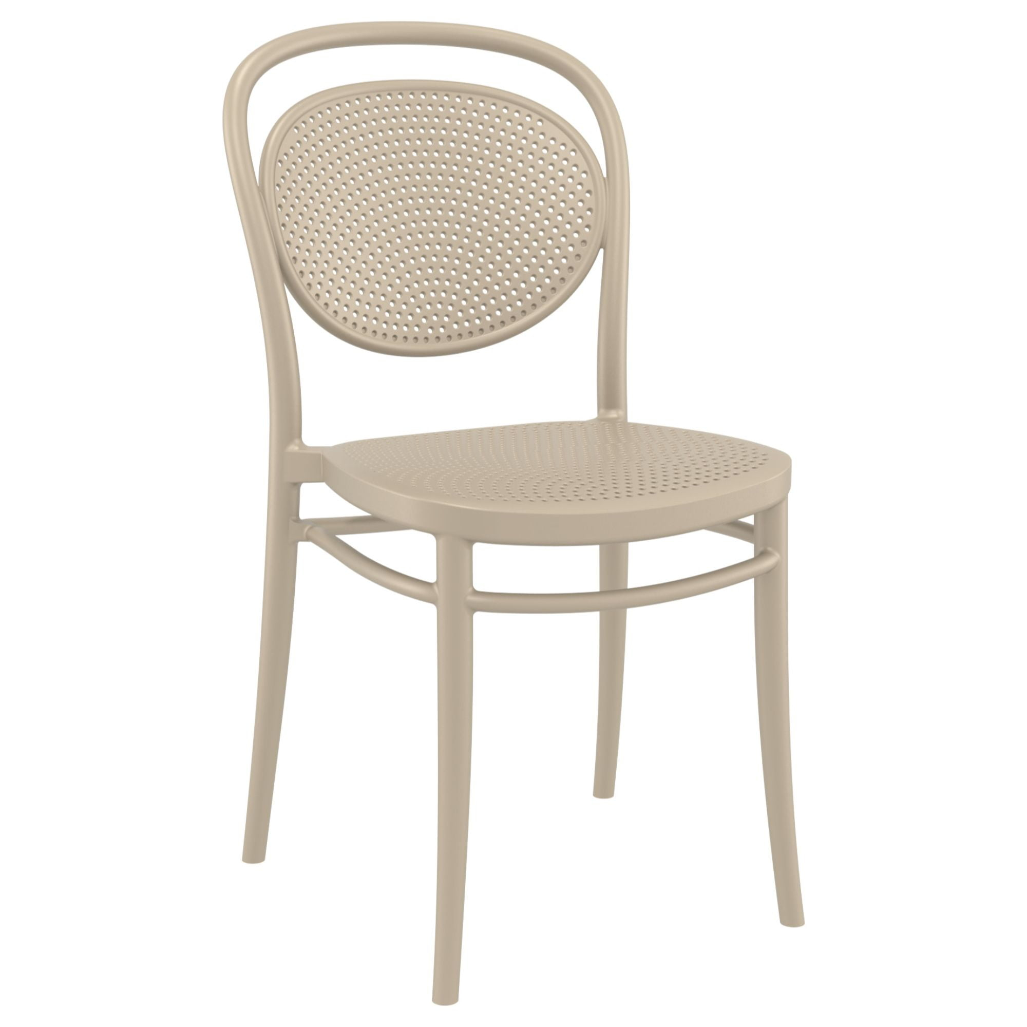 33.5" Taupe Brown Stackable Outdoor Patio Armless Chair