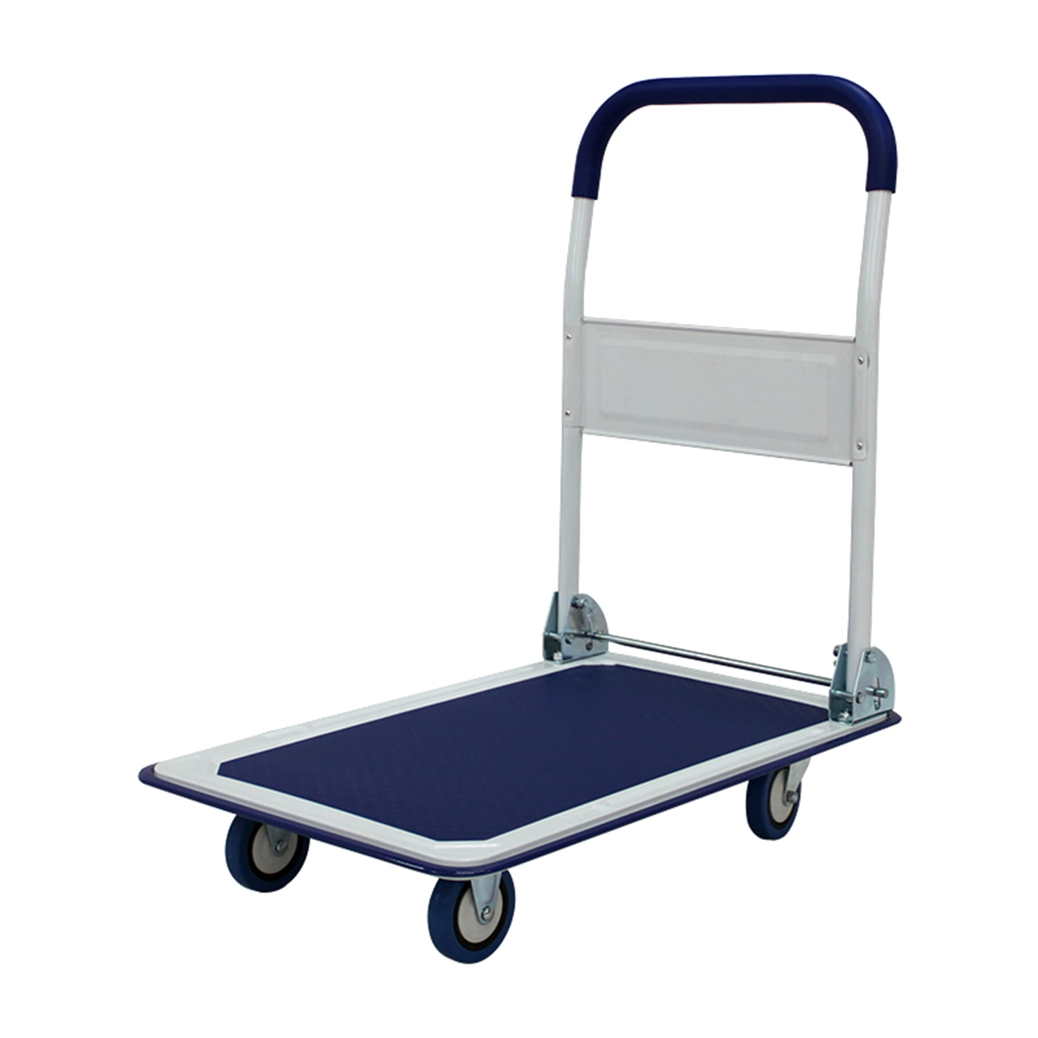 330 lb. Capacity 4-Wheel Standard Duty Steel Platform Truck in Blue