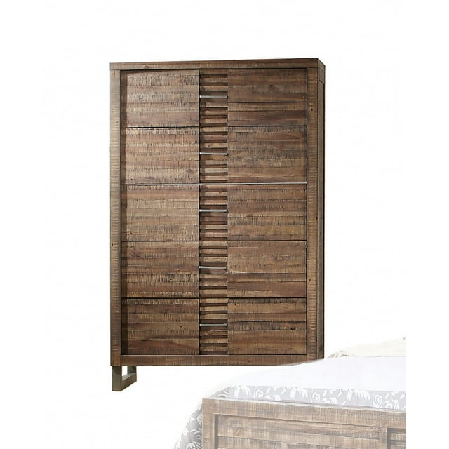 34" X 18" X 55" Reclaimed Oak Wood Chest