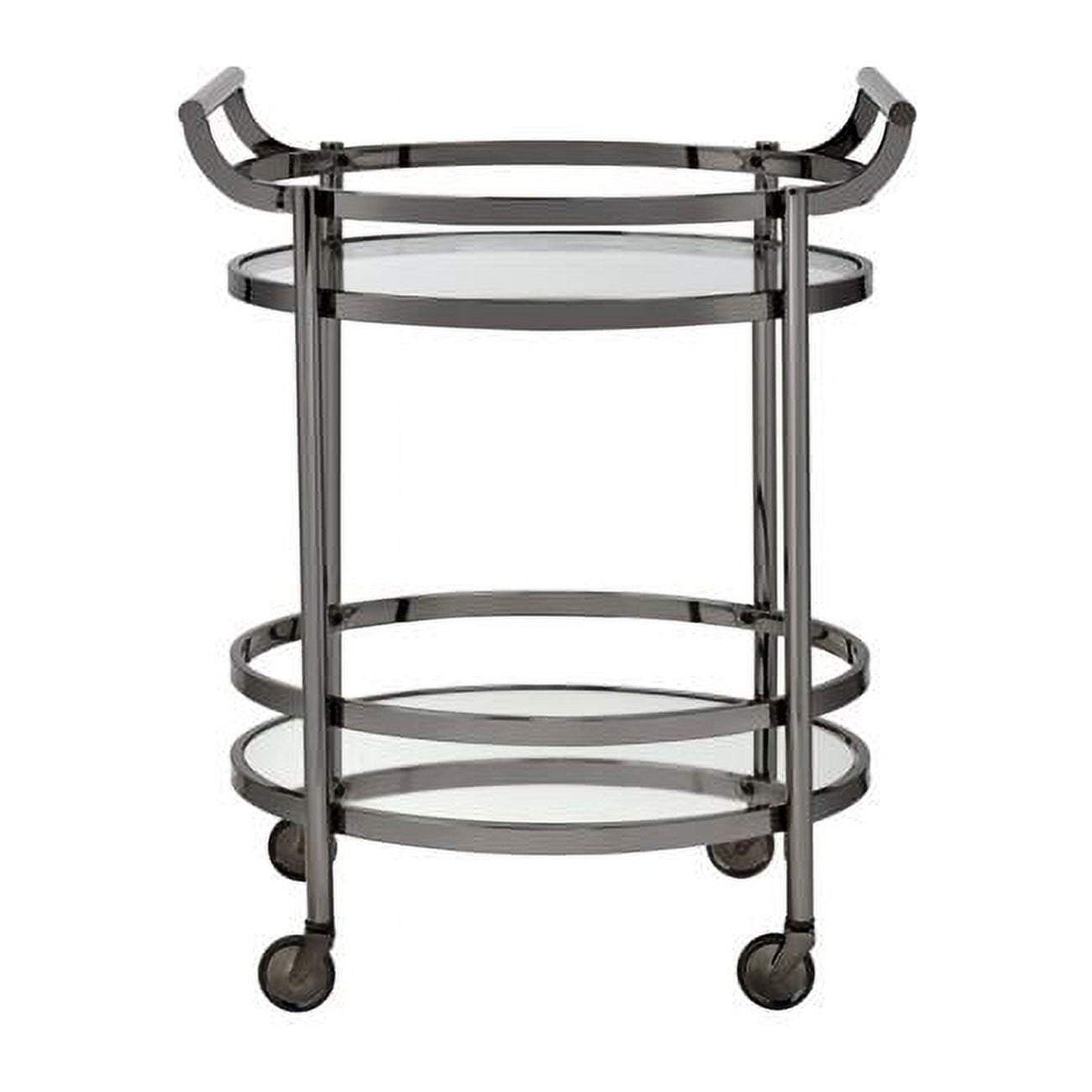 CoSoTower Serving Cart, Black Nickel & Clear Glass