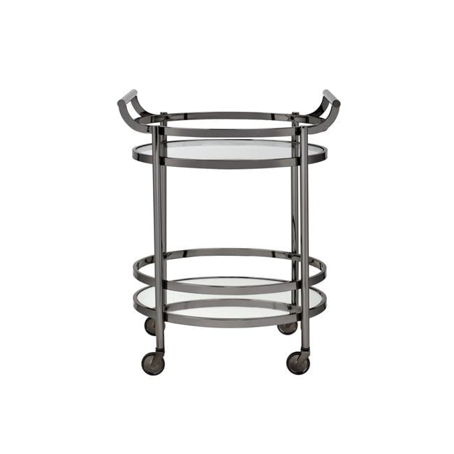 CoSoTower Serving Cart, Black Nickel & Clear Glass