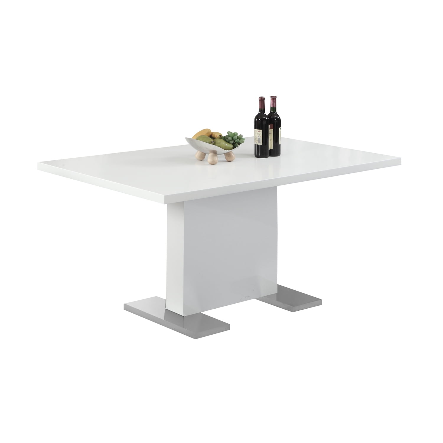 35.5" x 59" x 30" White Metal  Dining Table
