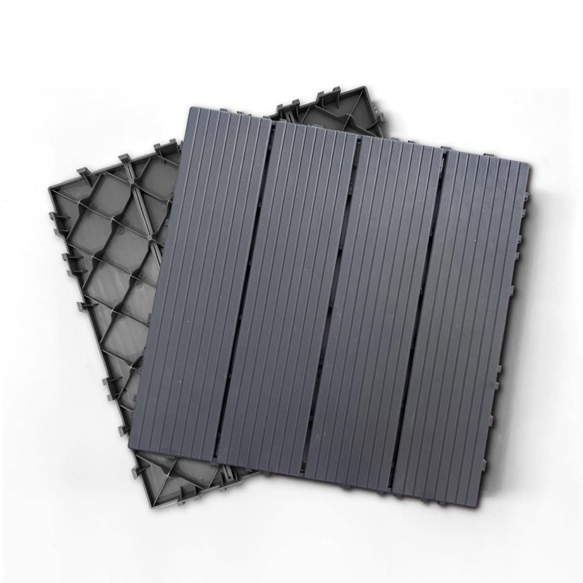 35 Pack Deck Tiles, 12 "x12" Square Interlocking Deck Tiles, Plastic Composite Deck Tiles Interlocking Outdoor All Weather, Pool Balcony Backyard Terrace, Dark Gray