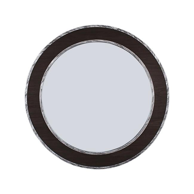 CHLOE Lighting CHLOE's Reflection Vertical Hanging Black-Wood Finish Oval Framed Wall Mirror 35" Height