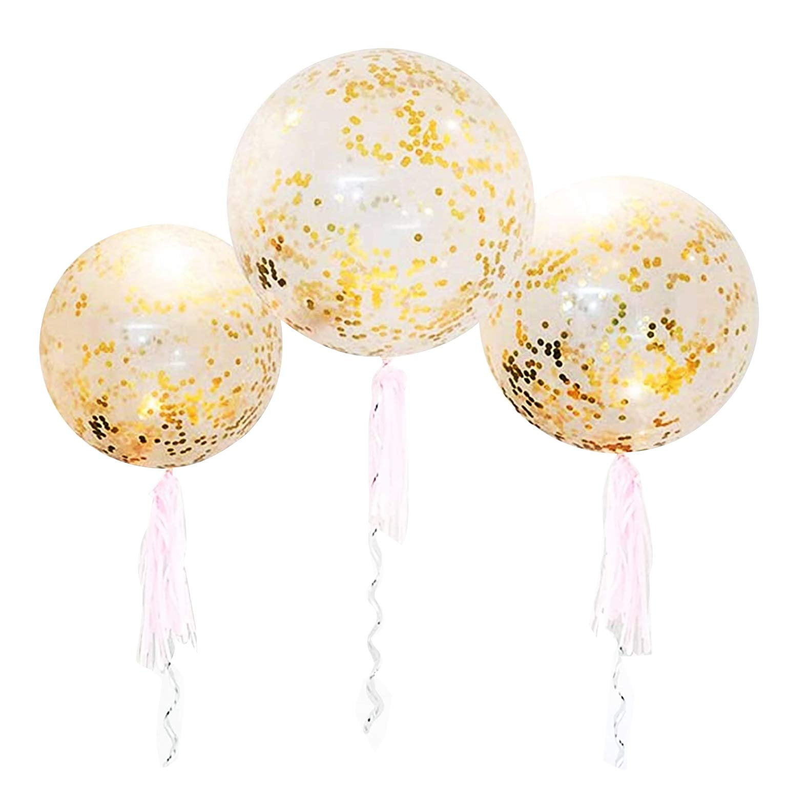 36 Inch Jumbo Confetti IFF17 Balloons, Giant Latex with Gold Confetti (Premium Helium Quality) Pkg/6 Latex glitter balloons for Party/Birthdays/Wedding/Festivals Christmas and Event Decorations