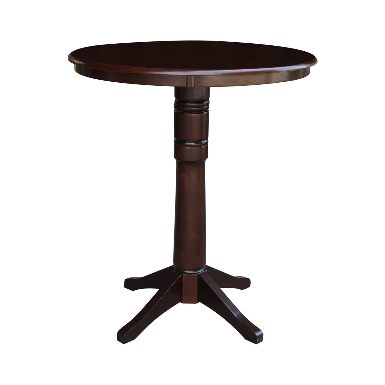 36" Round Pedestal Bar Height Table - Mocha