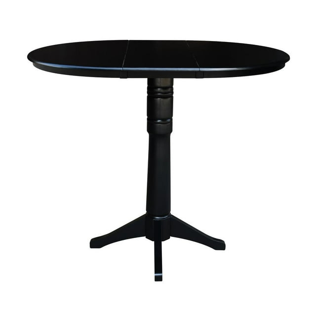 International Concepts 36 inches Round Top Pedestal Table With 12 inches Leaf - 40.9 inchesH - Dining, Counter, or Bar Height