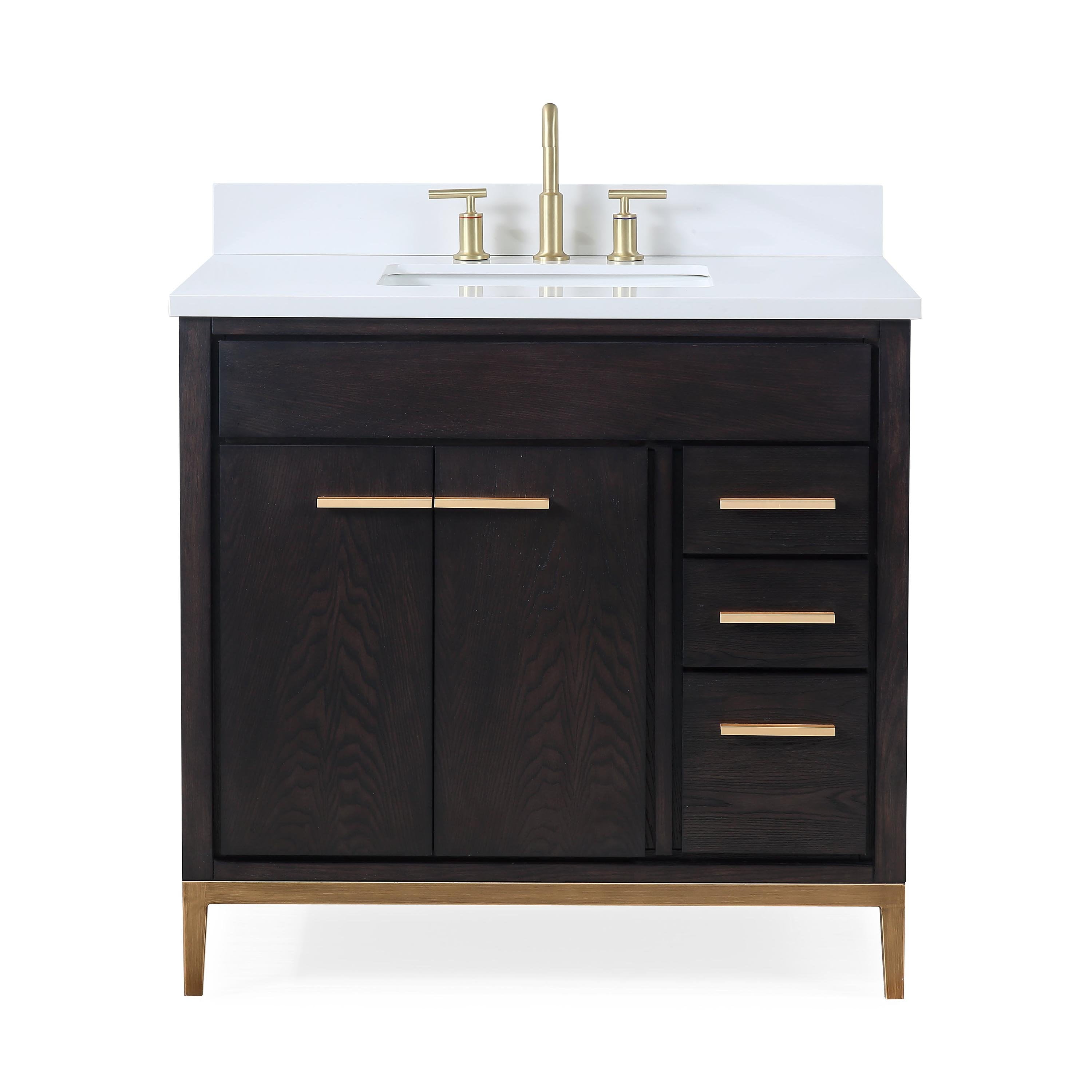 36" Tennant Brand Beatrice Modern Espresso Wenge Bathroom Sink Vanity TB-9838DK-V36