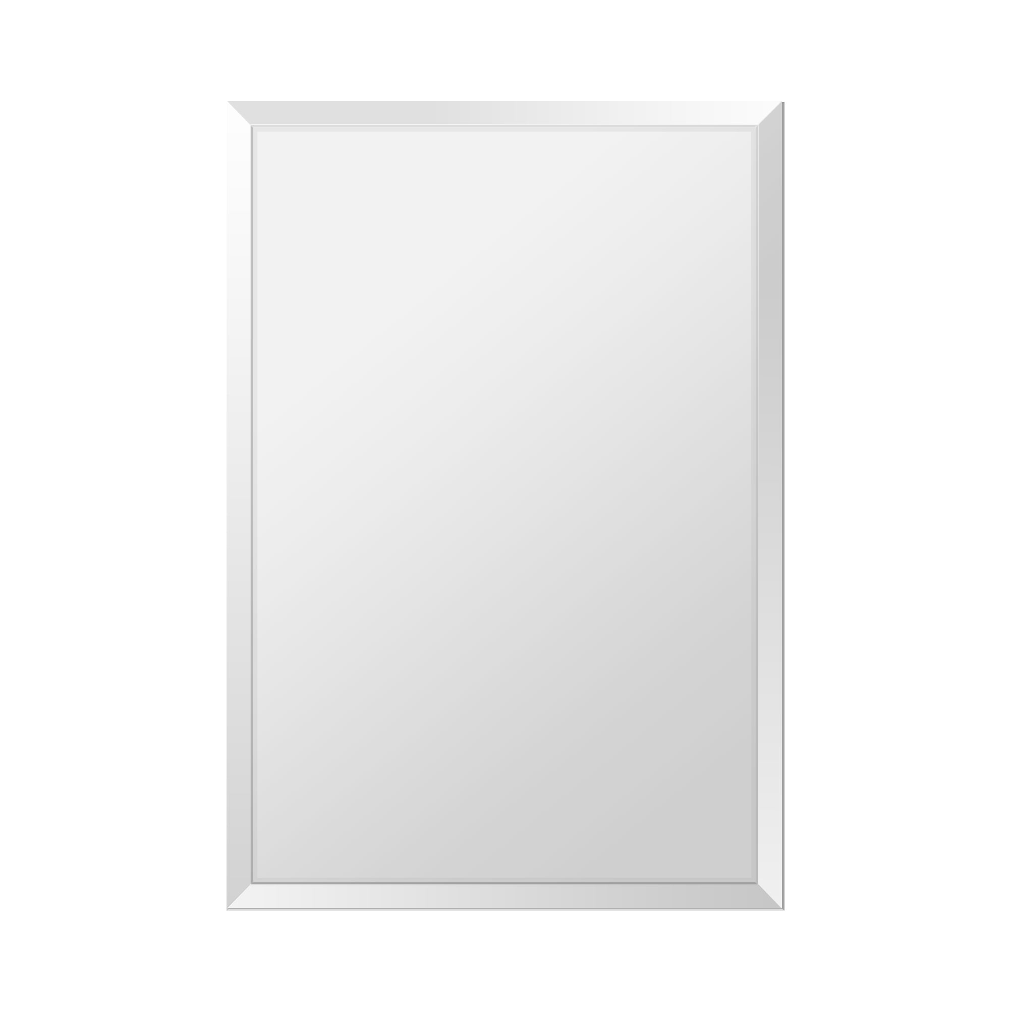 36"X48" inch Clear Rectangle Beveled Polish Frameless Wall Mirror with Hooks