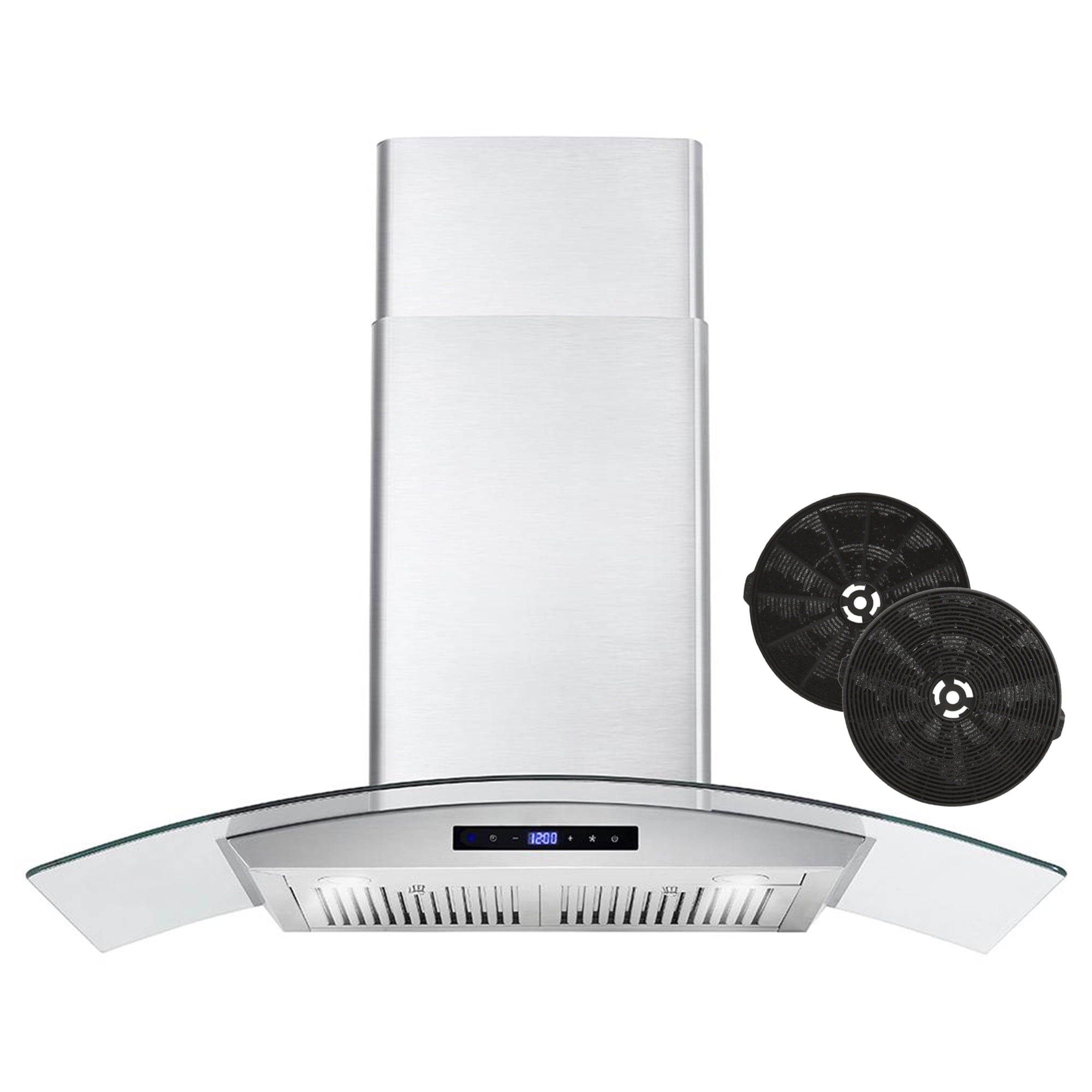 36 in. Vista Collection Ductless Wall Mount Range Hood, Touch Controls, LED Lights, Stainless Steel