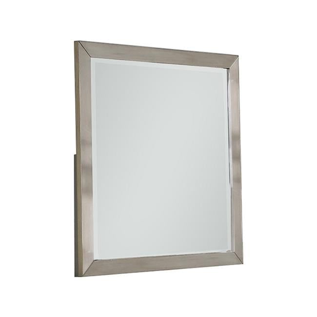 36 x 36 in. Bran Pine Wood Modern Square Dresser Mirror, Light Brown