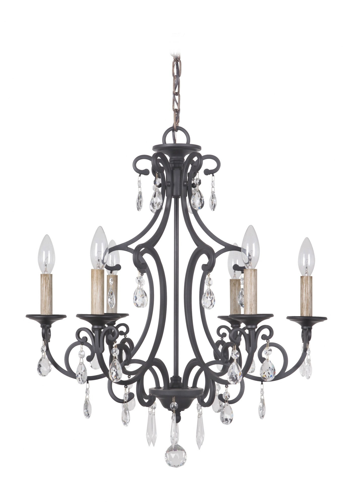 38926-MBK-Craftmade Lighting-Bentley - Six Light Chandelier     -Traditional Installation